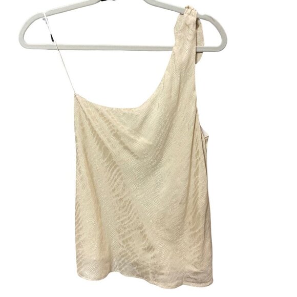 Revolve Krisa One Shoulder Tie Tank NWT Champagne NWT - Picture 4 of 7